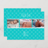 ベビー感謝していモノグラムあなた，水玉模様 案内ポストカード (正面/裏面)