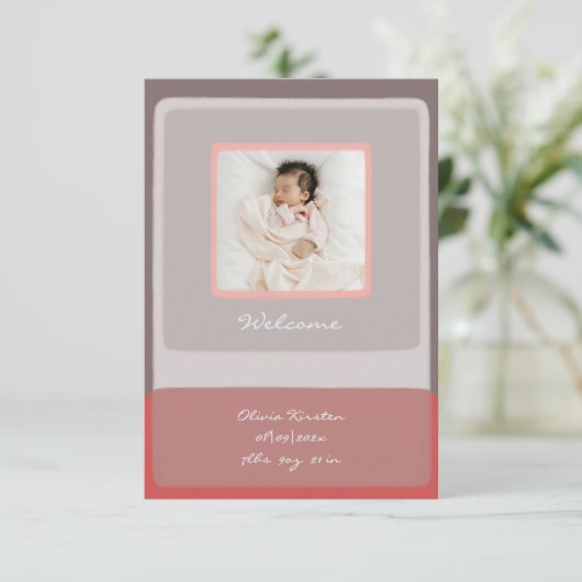 ベビー感謝してい歓迎ユー生まれたばかりのカード サンキューカード (スタンド正面)