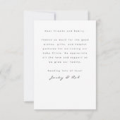 ベビー感謝してい歓迎ユー生まれたばかりのカード サンキューカード (裏面)