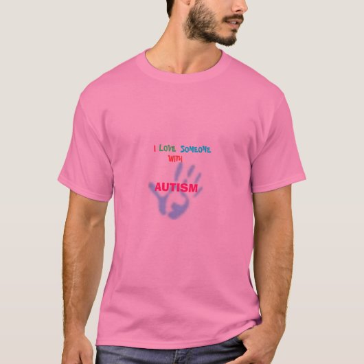 ベビー手のプリントI愛自閉症との誰か Tシャツ (正面)