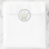 ベビー招待状またはフェイスステッカー ラウンドシール (バッグ)