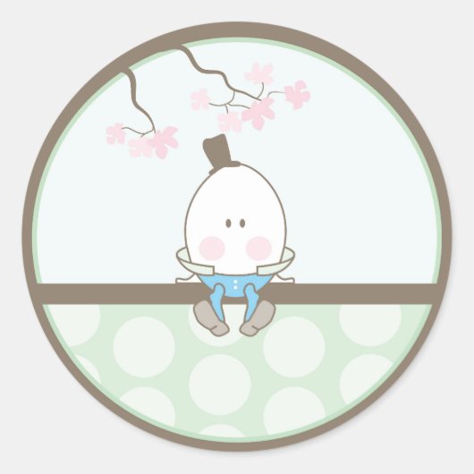 ベビー招待状またはフェイスステッカー ラウンドシール (正面)