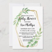 ベビー招待状シャワーサマー離れ金ゴールドパーティー 招待状 (正面)