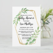 ベビー招待状シャワーサマー離れ金ゴールドパーティー 招待状 (スタンド正面)