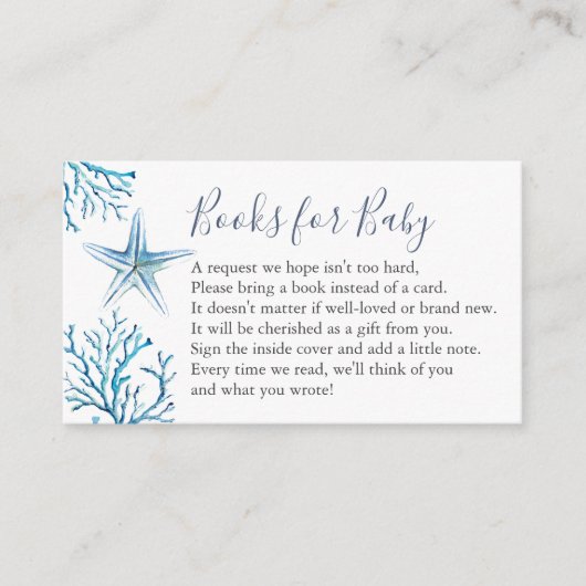 ベビー招待状囲いカード用スターフィッシュブック エンクロージャーカード (正面)