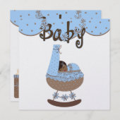 ベビー招待状5.25インチx 5.25インチ 招待状 (正面/裏面)