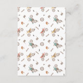 ベビー招待用のダートバイクブック エンクロージャーカード (裏面)