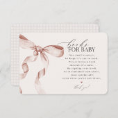 ベビー招待用ブルーコケットBow Books エンクロージャーカード (正面/裏面)