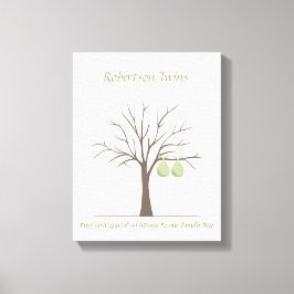 ベビー指紋ツリー – 双子 キャンバスプリント