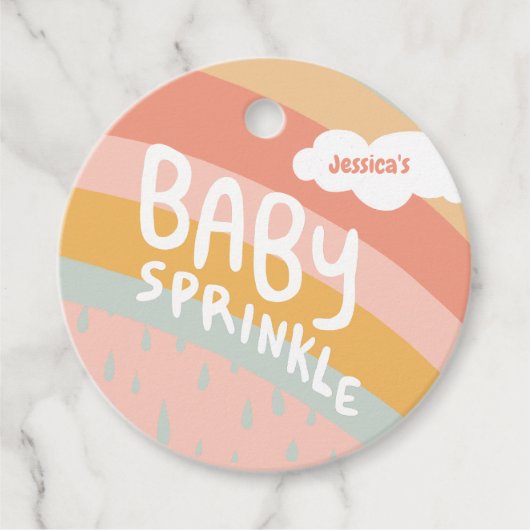 ベビー振りかけるかわいい雲レインボーサンキューユーカスタム フェイバータグ (正面)