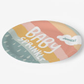 ベビー振りかけるかわいい雲レインボーレインカスタム ペーパープレート (アングル)