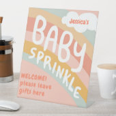 ベビー振りかけるかわいい雲レインボーレインカスタム 台座サイン (インサイチュ)