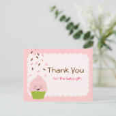 ベビー振りかけるパーティーありがとうピンク ポストカード (スタンド正面)
