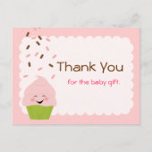 ベビー振りかけるパーティーありがとうピンク ポストカード (正面)