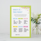 ベビー振りかける財布のゲームの中に何があるか – 緑 便箋 (スタンド正面)