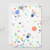 ベビー振り数々のかけ色水玉模様ベビーシャワー 招待状 (裏面)
