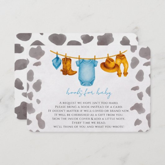 ベビー挿入カードボーイ用カウボーイブック エンクロージャーカード (正面/裏面)