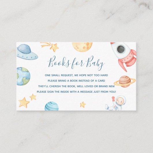 ベビー挿入カード用の外部宇宙ブック エンクロージャーカード (正面)