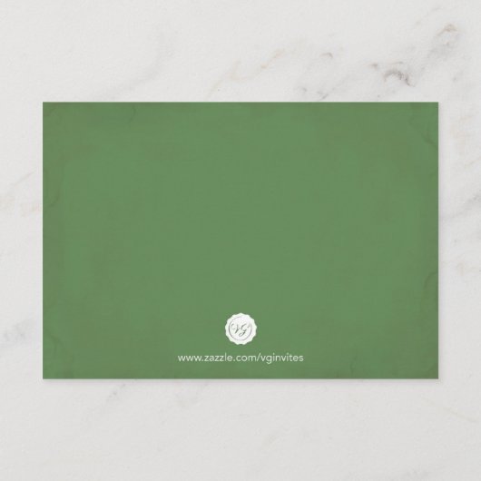 ベビー挿入カード用の本、グリーン・ピンク・ローズ エンクロージャーカード (裏面)