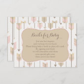 ベビー挿入カード用赤面ピンクとタン エンクロージャーカード (正面/裏面)