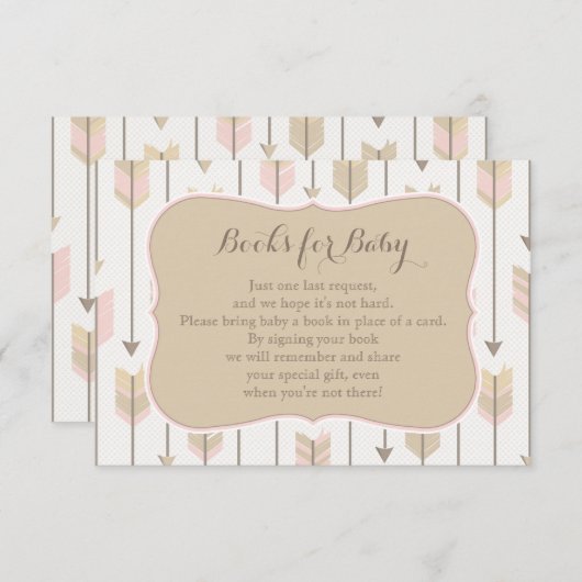 ベビー挿入カード用赤面ピンクとタン エンクロージャーカード (正面/裏面)