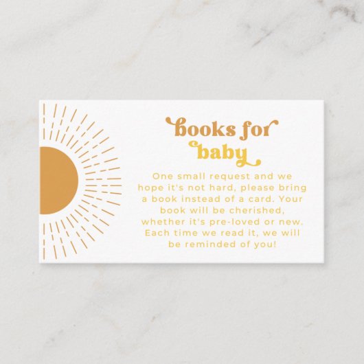 ベビー挿入カード用Sun Books | Sunブックカード エンクロージャーカード (正面)