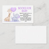 ベビー挿入カード、象の赤ちゃんシャワーブック エンクロージャーカード (正面/裏面)