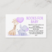 ベビー挿入カード、象の赤ちゃんシャワーブック エンクロージャーカード (正面)