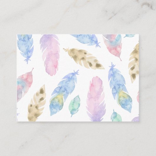 ベビー挿入用のボホ羽毛の本 エンクロージャーカード (裏面)