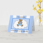 ベビー採用カード – -男の赤ちゃん カード (黄色い花)