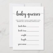 ベビー推測ゲームベビーシャワーパーティーカード 招待状 (正面)