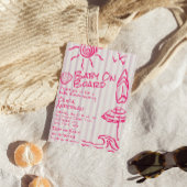 ベビー描オンボードサーフサマーガールベビーシャワー 招待状