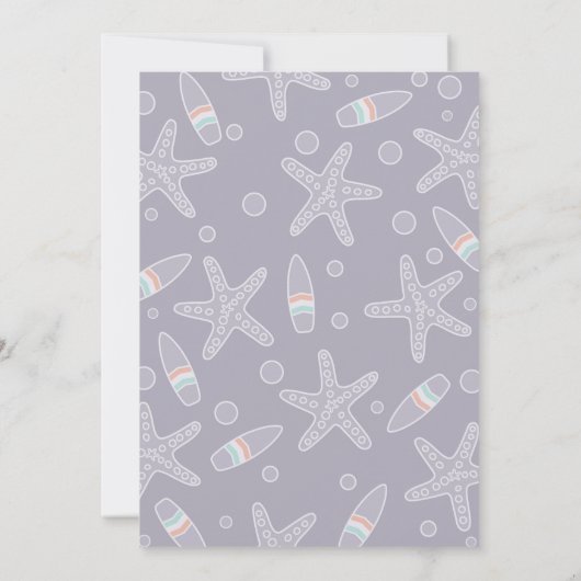 ベビー搭載 |ビーチサーフベビーシャワー招待状 招待状 (裏面)