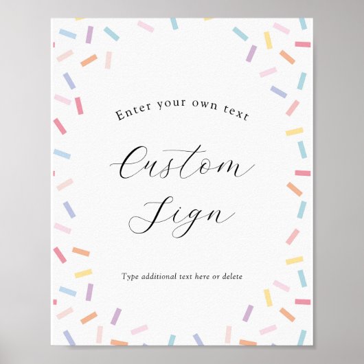 ベビー散布カスタム文字標識 ポスター (正面)