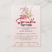 ベビー散布ピンクティーパーティー水色 エンクロージャーカード (正面)