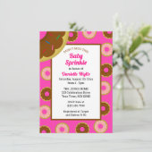 ベビー散布レトロ散布ドーナツ熱ピンク 招待状 (スタンド正面)