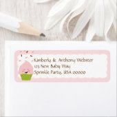 ベビー散布対応ピンク差出人住所ラベル ラベル (インサイチュ)