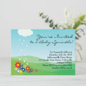 ベビー散布招待状、一次花と雨 招待状 (スタンド正面)