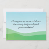 ベビー散布招待状、一次花と雨 招待状 (裏面)