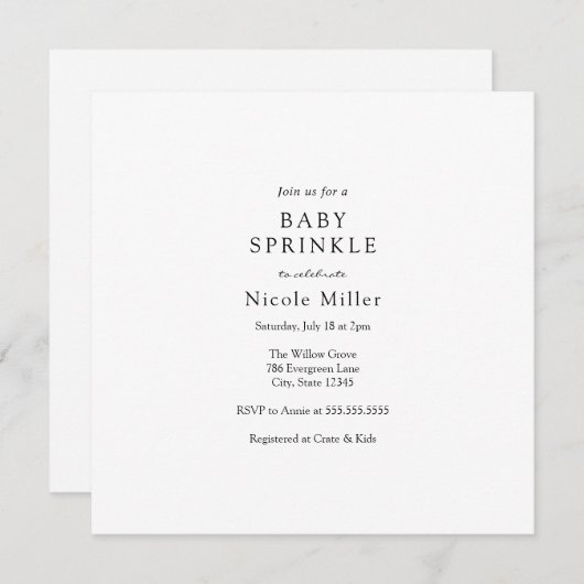 ベビー散布招待状 招待状 (正面/裏面)