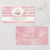 ベビー散水おむつラッフルカード – ピンクと金ゴールド エンクロージャーカード (正面/裏面)