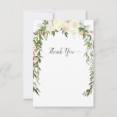 ベビー散水シャワーサンキューホワイトエレガントローズ サンキューカード (正面)