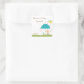 ベビー散水シャワーメッセージカード スクエアシール (バッグ)
