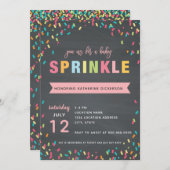 ベビー散水シャワー招待状ピンクガール 招待状 (正面/裏面)