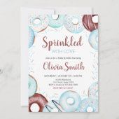 ベビー散水ドーナツ赤ちゃんシャワー 招待状 (正面)