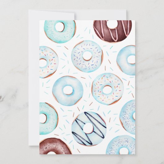 ベビー散水ドーナツ赤ちゃんシャワー 招待状 (裏面)