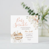 ベビー散水フローラかぼちゃのキャリッジ赤ちゃんシャワー 招待状 (スタンド正面)