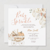 ベビー散水フローラかぼちゃのキャリッジ赤ちゃんシャワー 招待状 (正面)