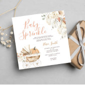 ベビー散水フローラかぼちゃのキャリッジ赤ちゃんシャワー 招待状