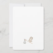 ベビー散水ミニマル色ベビーシャワー 招待状 (裏面)